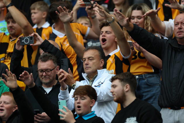 Coventry City v Hull City Premier League Hull City Fans during the Premier League match at the Coventry Building Society Arena, Coventry 29 08 2026 UK Newspapers OUT Copyright: xAndyxSumnerx FIL-23836-0227