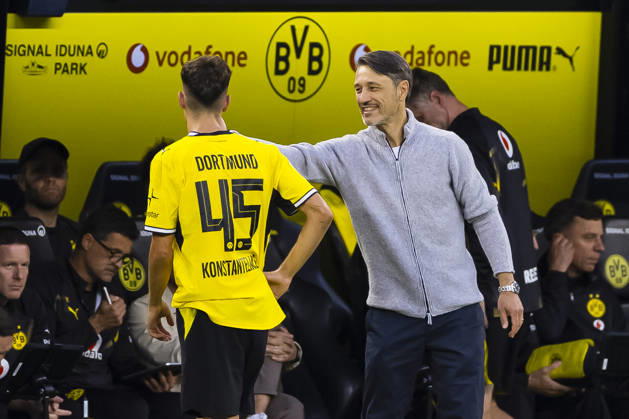 August 29, 2026, Soccer, Matchday 1 of the 1st Bundesliga, Borussia Dortmund vs. Hamburger SV; Giannis Konstantelias, Borussia Dortmund; Coach Niko Kovac, Borussia Dortmund; Dortmund, Signal Iduna Park, North Rhine-Westphalia, Germany; xRHR PHOTO DEx Copyright: DennisxEwert RHR-FOTOx RHR-FOTO DE