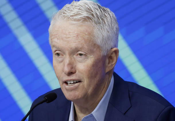 USTA CEO Craig Tiley speaks at a press conference, PK, Pressekonferenz at the 2026 US Open Tennis Championship at the USTA Billie Jean King National Tennis Center in New York City on Saturday, August 29, 2026.  NYP20260829107 JOHNxANGELILLO