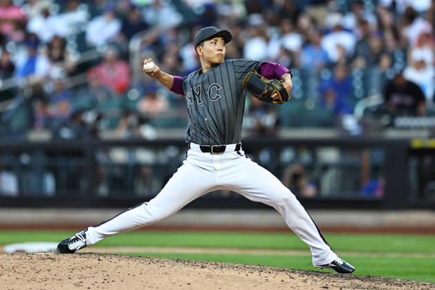 MLB, Baseball Herren, USA Houston Astros Vs. New York Mets New York Mets relief pitcher Kodai Senga 34 throws during the ninth inning of a baseball game against the Houston Astros at Citi Field in Flushing, New York, on August 29, 2026. Flushing New York United States  Copyright: xGordonxDonovanx originalFilename:donovan-mlbhoust260829_npOMW.jpg