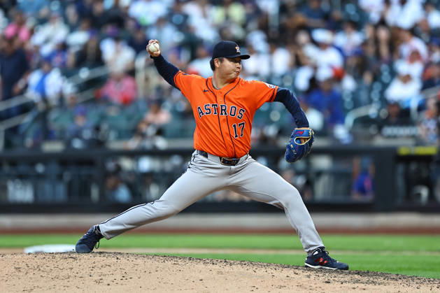 MLB, Baseball Herren, USA Houston Astros Vs. New York Mets Houston Astros relief pitcher Kai-Wei Teng 17 throws during the eighth inning of a baseball game against the New York Mets at Citi Field in Flushing, New York, on August 29, 2026. Flushing New York United States  Copyright: xGordonxDonovanx originalFilename:donovan-mlbhoust260829_npnmr.jpg