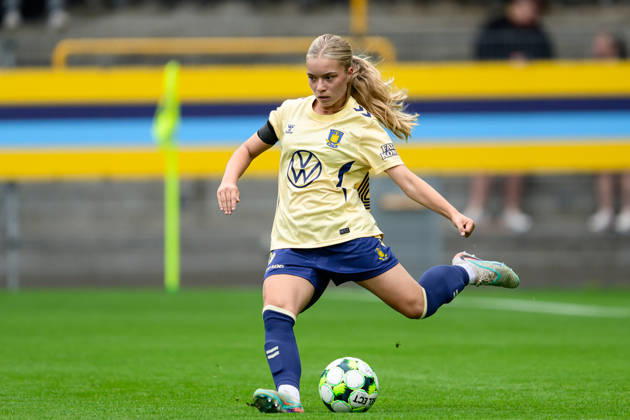 Broendby IF v FC Copenhagen, A-Liga football, Broendby, Denmark Broendby, Denmark. 29th, August 2026. Evelina Thygesen of Broendby IF seen during the A-Liga match between and Broendby IF and FC Copenhagen at Brondby Stadion in Brondby. Denmark, Brondby, Brondby Stadion Copyright: xGonzalesxPhoto DennisxJacobsenx