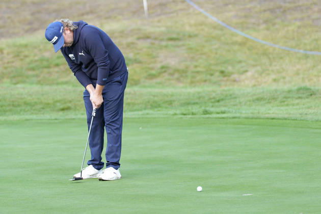 SUTTON COLDFIELD, ENGLAND - AUG 30: Oliver Lindell (FIN) putts on the seventeenth green during the delayed Round 3 at the 2026 Husqvarna British Masters at The Belfry, Sutton Coalfield on August 30, 2026 in Warwickshire, England The 2026 Husqvarna British Masters