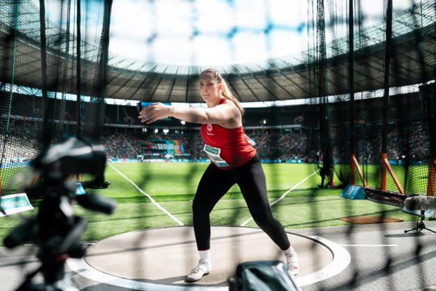 Leia Braunagel, Eintracht Frankfurt, Women s Discus Throw, GER, Track and Field, Athletics, ISTAF, Berlin, August 30, 2026, GER, Track and Field, Athletics, ISTAF, Berlin, August 30, 2026, Berlin Copyright: xStefanxMayerx EP_SMR