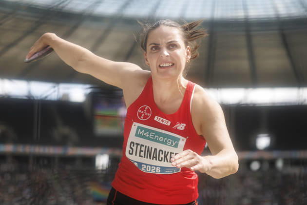BERLIN, GERMANY - AUGUST 30, 2026: Marike STEINACKER (GER Germany) competing in the women’s discus throw during the ISTAF at Olympic Stadium on August 30, 2026 in Berlin, Germany. Germany Copyright: xAxelxKohringx