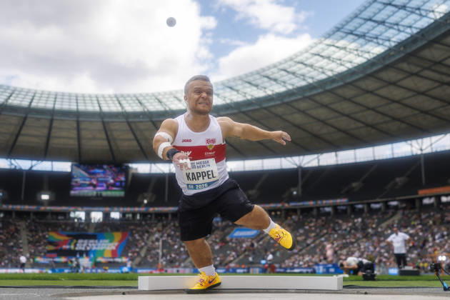 BERLIN, GERMANY - AUGUST 30, 2026: Niko KAPPEL (GER Germany) competing in the para-shotput (mixed) during the ISTAF at Olympic Stadium on August 30, 2026 in Berlin, Germany. Germany Copyright: xAxelxKohringx