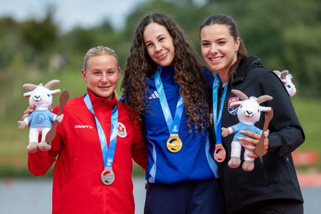 ICF Canoe Sprint and Paracanoe World Championships Sophia Jensen, Liudmyla Luzan, Nevin Harrison during ICF Canoe Sprint and Paracanoe World Championships in Poznan, Poland, on August 30, 2026 Poznan Poland Copyright: xFotoxOlimpikx originalFilename:jastrzebowski-icfcanoe260826_npOEE