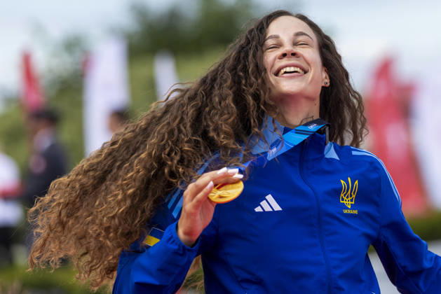 ICF Canoe Sprint and Paracanoe World Championships Liudmyla Luzan at the medal ceremony during the 2026 ICF World Championships in Canoe Sprint and Para-canoe in PoznaÅ , Poland, on 30 August 2026. Poznan Poland Copyright: xAndrzejxIwanczukx originalFilename:iwanczuk-icfcanoe260830_npvqT