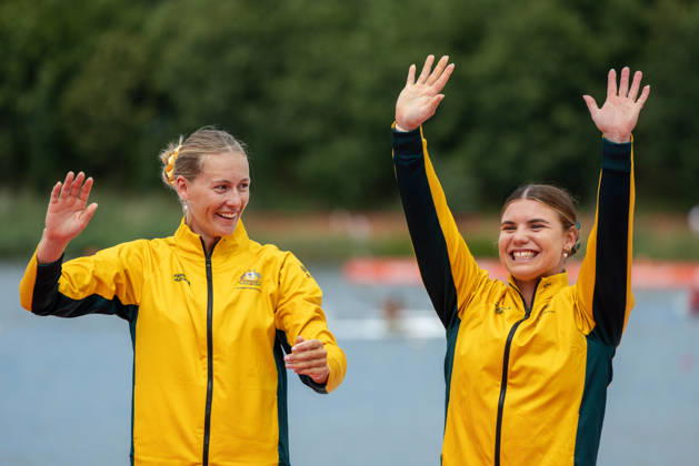 ICF Canoe Sprint and Paracanoe World Championships Kailey Harlen, Natalia Drobot during ICF Canoe Sprint and Paracanoe World Championships in Poznan, Poland, on August 30, 2026 Poznan Poland Copyright: xFotoxOlimpikx originalFilename:jastrzebowski-icfcanoe260826_npOn1