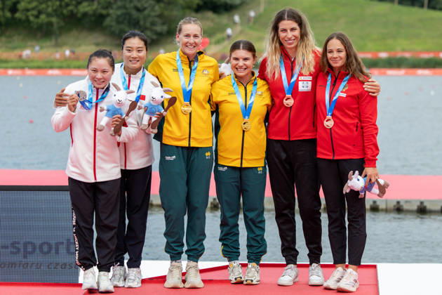 ICF Canoe Sprint and Paracanoe World Championships Shimeng Yu, Mengdie Yin, Kailey Harlen, Natalia Drobot, Pauline Jagsch, Paulina Paszek during ICF Canoe Sprint and Paracanoe World Championships in Poznan, Poland, on August 30, 2026 Poznan Poland Copyright: xFotoxOlimpikx originalFilename:jastrzebowski-icfcanoe260826_np0tU