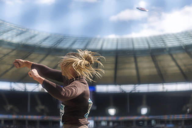 BERLIN, GERMANY - AUGUST 30, 2026: Rachel DINCOFF (USA United States) competing in the women’s discus throw during the ISTAF at Olympic Stadium on August 30, 2026 in Berlin, Germany. Germany Copyright: xAxelxKohringx