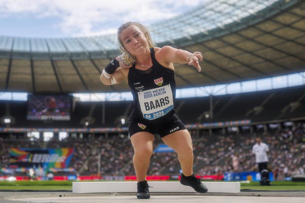 BERLIN, GERMANY - AUGUST 30, 2026: Lara BAARS (NED Netherlands) competing in the para-shotput (mixed) during the ISTAF at Olympic Stadium on August 30, 2026 in Berlin, Germany. Germany Copyright: xAxelxKohringx