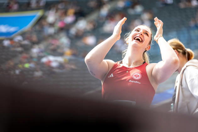 ISTAF 2026 Berlin, August 30, 2026: Discus thrower Leia BRAUNAGEL (GER, Germany) expresses her exuberant joy at the ISTAF Berlin on August 30, 2026, at the Olympic Stadium in Berlin, Germany Copyright: xBEAUTIFULxSPORTS R.xSchmittx