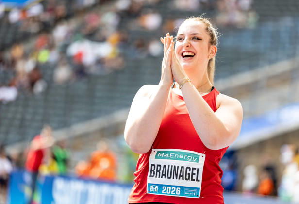 ISTAF 2026 Berlin, August 30, 2026: Discus thrower Leia BRAUNAGEL (GER, Germany) expresses her exuberant joy at the ISTAF Berlin on August 30, 2026, at the Olympic Stadium in Berlin, Germany Copyright: xBEAUTIFULxSPORTS R.xSchmittx