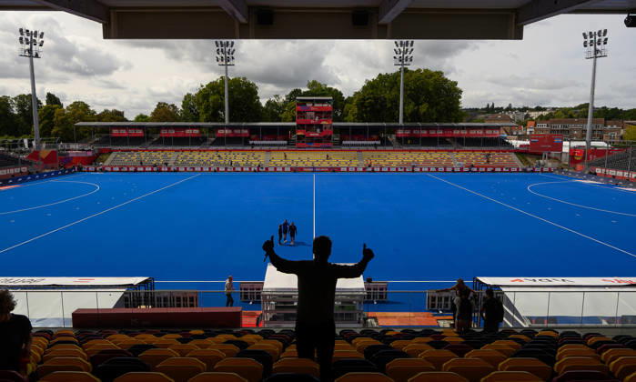 Mens Hockey World Cup Bronze Medal Match General View. Belfius Hockey Arena, Brussels before the Mens FIH Hockey World Cup Bronze Medal Match between Netherlands and Argentina at Belfius Hockey Arena, Brussels 30 08 2026 UK Newspapers OUT Copyright: xGraemexWilcocksonx FIL-23865-0002