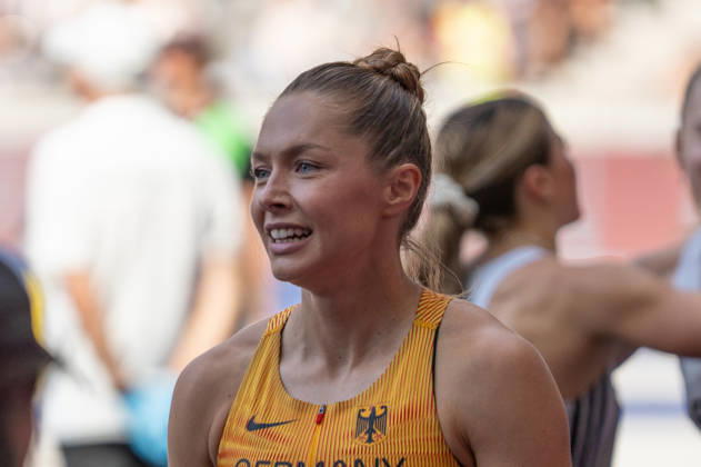 German Track and Field, Track and Field Meet, ISTAF 2026 Sports Festival on August 30, 2026, at the Olympic Stadium in Berlin, 4 x 100-meter mixed relay, anchor runner Gina Lückenkemper Copyright: xSvenxHeidmannx