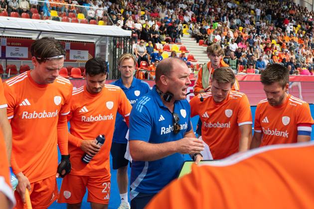 Wavre, 30-08-2026, , FIH Hockey World Cup 2026 Men, 2026. Jeroen Delmee giving instructions during Q1 in the game Netherlands - Argentina (men). Netherlands - Argentina (men)  x206244175x Copyright: