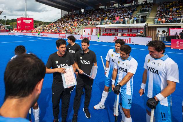 Wavre, 30-08-2026, , FIH Hockey World Cup 2026 Men, 2026. Lucas Rey giving instructions during Q1 in the game Netherlands - Argentina (men). Netherlands - Argentina (men)  x206244177x Copyright: