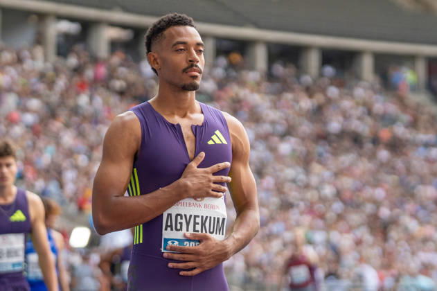 German Track and Field, Track and Field Meet, ISTAF 2026 Sports Festival on August 30, 2026, at the Olympic Stadium in Berlin, 400-meter hurdles, Emil Agyekum, Germany Copyright: xSvenxHeidmannx