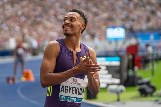 German Track and Field, Track and Field Meet, ISTAF 2026 Sports Festival on August 30, 2026, at the Olympic Stadium in Berlin, 400-meter hurdles, Emil Agyekum, Germany Copyright: xSvenxHeidmannx