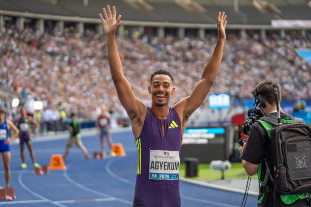 German Track and Field, Track and Field Meet, ISTAF 2026 Sports Festival on August 30, 2026, at the Olympic Stadium in Berlin, 400-meter hurdles, Emil Agyekum, Germany Copyright: xSvenxHeidmannx
