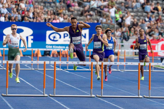 German Track and Field, Track and Field Meet, ISTAF 2026 Sports Festival on August 30, 2026, at the Olympic Stadium in Berlin, 400-meter hurdles, Emil Agyekum, Germany Copyright: xSvenxHeidmannx