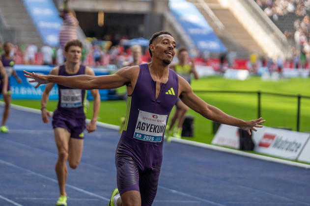German Track and Field, Track and Field Meet, ISTAF 2026 Sports Festival on August 30, 2026, at the Olympic Stadium in Berlin, 400-meter hurdles, Emil Agyekum, Germany Copyright: xSvenxHeidmannx