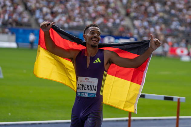 German Track and Field, Track and Field Meet, ISTAF 2026 Sports Festival on August 30, 2026, at the Olympic Stadium in Berlin, 400-meter hurdles, Emil Agyekum, Germany Copyright: xSvenxHeidmannx