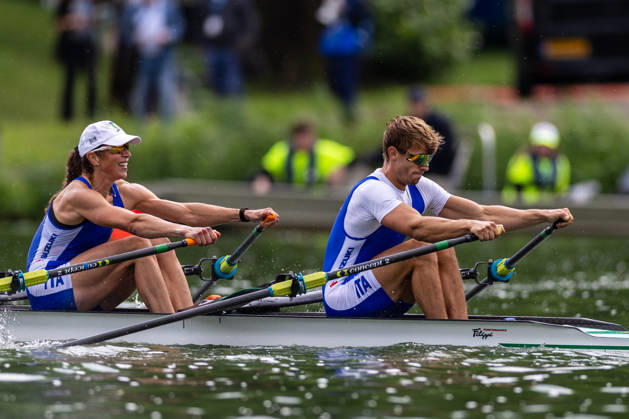 30 Aug 2026 World Rowing Championships AMSTERDAM, NETHERLANDS - AUGUST 30: Niels Torre and Anna Sarah Sophie Souwer of Italy during 30 Aug 2026 World Rowing Championships at Bosbaan on August 30, 2026 in Amsterdam, Netherlands. Amsterdam Bosbaan Netherlands Content not available for redistribution in The Netherlands directly or indirectly through any third parties. Copyright: xMarcelxvanxPlateringenx