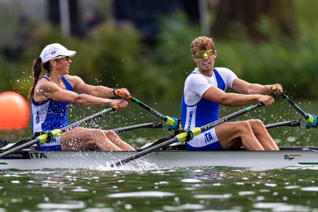 30 Aug 2026 World Rowing Championships AMSTERDAM, NETHERLANDS - AUGUST 30: Niels Torre and Anna Sarah Sophie Souwer of Italy during 30 Aug 2026 World Rowing Championships at Bosbaan on August 30, 2026 in Amsterdam, Netherlands. Amsterdam Bosbaan Netherlands Content not available for redistribution in The Netherlands directly or indirectly through any third parties. Copyright: xMarcelxvanxPlateringenx