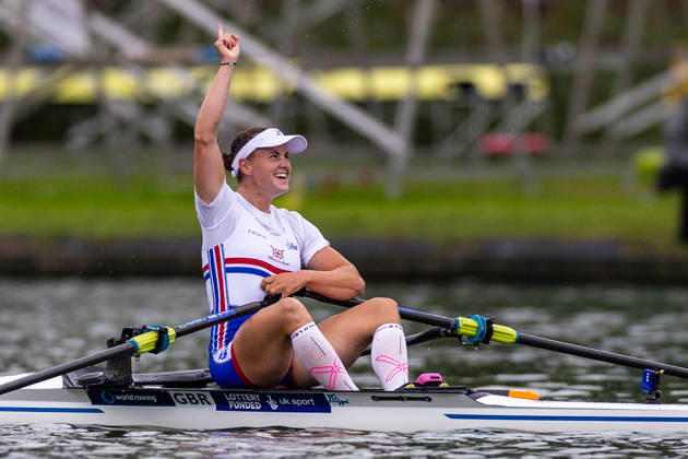 30 Aug 2026 World Rowing Championships AMSTERDAM, NETHERLANDS - AUGUST 30: Lauren Henry of Gret Brittain during 30 Aug 2026 World Rowing Championships at Bosbaan on August 30, 2026 in Amsterdam, Netherlands. Amsterdam Bosbaan Netherlands Content not available for redistribution in The Netherlands directly or indirectly through any third parties. Copyright: xMarcelxvanxPlateringenx