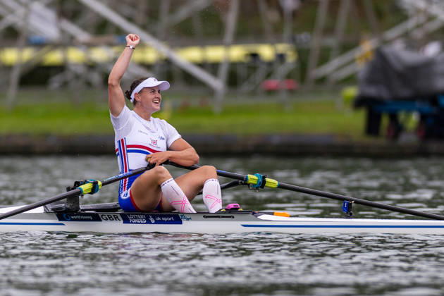 30 Aug 2026 World Rowing Championships AMSTERDAM, NETHERLANDS - AUGUST 30: Lauren Henry of Gret Brittain during 30 Aug 2026 World Rowing Championships at Bosbaan on August 30, 2026 in Amsterdam, Netherlands. Amsterdam Bosbaan Netherlands Content not available for redistribution in The Netherlands directly or indirectly through any third parties. Copyright: xMarcelxvanxPlateringenx
