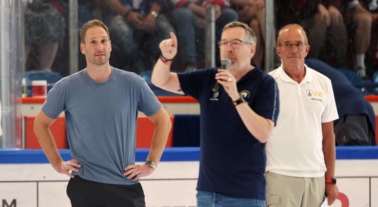 Managing Director Thomas Bothstede announces that national team coach Andre Rankel has been loaned out. Sports, Ice Hockey, Penny DEL, German Ice Hockey League, Exhibition Game, 2026–2027 Season, August 30, 2026, EHC Eisbären Berlin (EBB) vs. Lausitzer Füchse