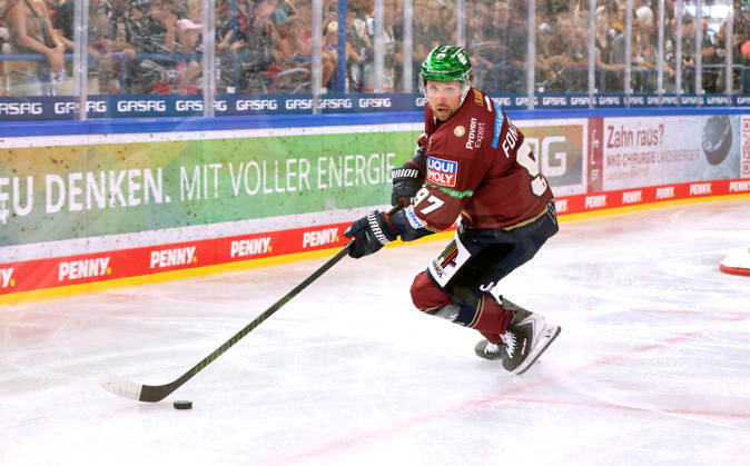 Gabriel Fontaine Single Image, Cutout, Action, Sports, Ice Hockey, Penny DEL (German Ice Hockey League), Exhibition Game, 2026–2027 Season, August 30, 2026, EHC Eisbären Berlin (EBB) vs. Lausitzer Füchse