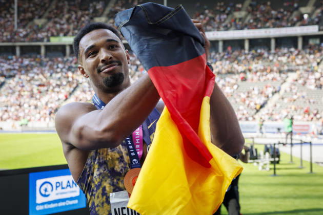 BERLIN, GERMANY - AUGUST 30, 2026: Leo NEUGEBAUER (GER Germany) celebrates after the 1500m during the ISTAF at Olympic Stadium on August 30, 2026 in Berlin, Germany. Germany Copyright: xAxelxKohringx