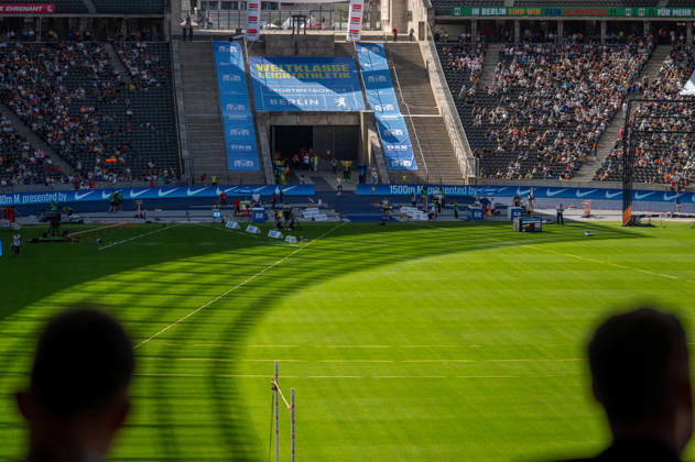 German Track and Field, Track and Field Meet, ISTAF 2026 Sports Festival on August 30, 2026, at the Olympic Stadium in Berlin; View of the javelin throw from the stands Copyright: xSvenxHeidmannx