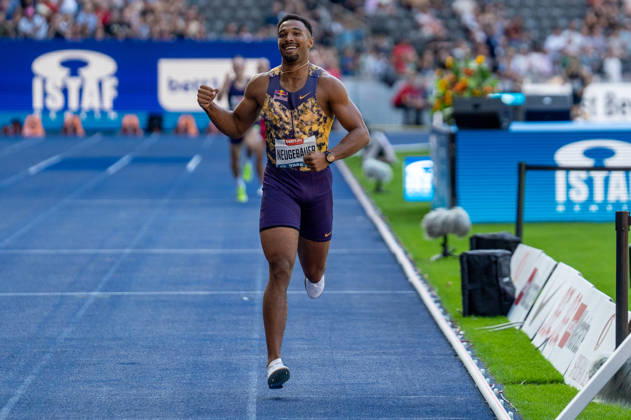 German Track and Field, Track and Field Meet, ISTAF 2026 Sports Festival on August 30, 2026, at the Olympic Stadium in Berlin; ISTAF Triathlon Men s Finish Line, Leo Neugebauer, Germany Copyright: xSvenxHeidmannx