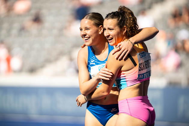 BERLIN, GERMANY - AUGUST 30, 2026: Rosina SCHNEIDER (GER Germany) and Lia FLOTOW (GER Germany) competing in the Women 110M hurdles, during the ISTAF at Olympic Stadium on August 30, 2026 in Berlin, Germany. Copyright: xBEAUTIFULxSPORTS Kuehnx