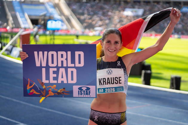 German Track and Field, Track and Field Meet, ISTAF 2026 Sports Festival on August 30, 2026, at the Olympic Stadium in Berlin—Finish Line of the 2,000-Meter Steeplechase, Gesa Krause Copyright: xSvenxHeidmannx