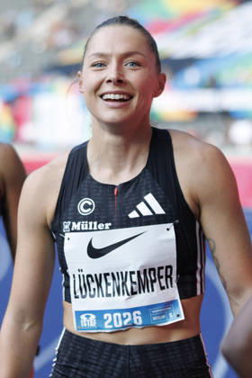BERLIN, GERMANY - AUGUST 30, 2026: Gina LÜCKENKEMPER (GER Germany) after the 100m during the ISTAF at Olympic Stadium on August 30, 2026 in Berlin, Germany. Germany Copyright: xAxelxKohringx