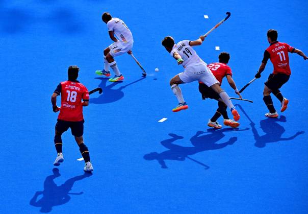 RECORD DATE NOT STATED German Justus Weigand and Spain s Marc Vizcaino in action during a Field hockey, Feldhockey game between Spain and Germany, the men s final at the 2026 Hockey World Cup, on Sunday 30 August 2026, in Wavre. The 2026 edition of the Hockey World Cup takes place in Belgium and The Netherlands from August 15 to August 30. DIRKxWAEM  x184754839x
