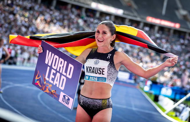 ISTAF 2026 Berlin, August 30, 2026: Gesa KRAUSE (GER, Germany) celebrates her victory in the women’s 2,000-meter steeplechase at the ISTAF Berlin on August 30, 2026, at the Olympic Stadium in Berlin, Germany Copyright: xBEAUTIFULxSPORTS R.xSchmittx