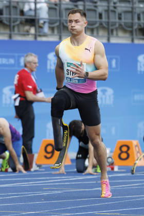 BERLIN, GERMANY - AUGUST 30, 2026: Felix STRENG (GER Germany) competing in the para 100m during the ISTAF at Olympic Stadium on August 30, 2026 in Berlin, Germany. Germany Copyright: xAxelxKohringx
