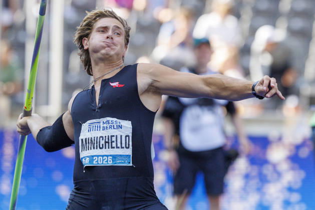 BERLIN, GERMANY - AUGUST 30, 2026: Marc MINICHELLO (USA United States) competing in the javelin throw during the ISTAF at Olympic Stadium on August 30, 2026 in Berlin, Germany. Germany Copyright: xAxelxKohringx
