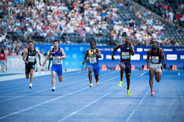 BERLIN, GERMANY - AUGUST 30, 2026: the 100M Mens competing the ISTAF at Olympic Stadium on August 30, 2026 in Berlin, Germany. Copyright: xBEAUTIFULxSPORTS Kuehnx