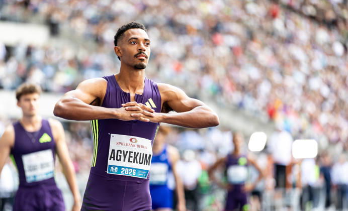 ISTAF 2026 Berlin, August 30, 2026 Ready to rock the track: Emil AGYEKUM (GER, Germany) moments before the start of the men’s 400-meter hurdles race at ISTAF Berlin on August 30, 2026, at the Olympic Stadium in Berlin, Germany Copyright: xBEAUTIFULxSPORTS R.xSchmittx
