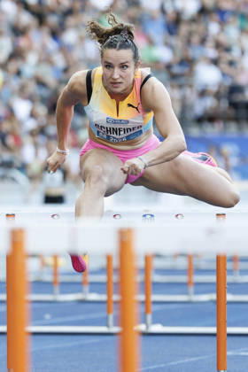 BERLIN, GERMANY - AUGUST 30, 2026: Rosina SCHNEIDER (GER Germany) competing in the 100m hurdles during the ISTAF at Olympic Stadium on August 30, 2026 in Berlin, Germany. Germany Copyright: xAxelxKohringx