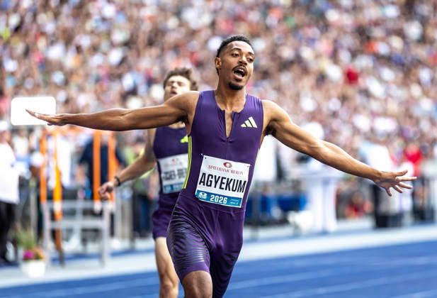 ISTAF 2026 Berlin, August 30, 2026. Emil AGYEKUM (GER, Germany) crosses the finish line in triumph, winning the men s 400-meter hurdles at ISTAF Berlin on August 30, 2026, at the Olympic Stadium in Berlin, Germany. Copyright: xBEAUTIFULxSPORTS R.xSchmittx