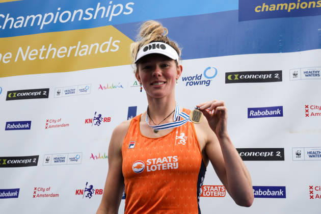 RECORD DATE NOT STATED 30th August 2026; Bosbaan, Amsterdam, Holland, Netherlands; 2026 World Rowing Championships, Final Day; the medal ceremony; Netherlands Womens Single Sculls (W1x) with Karolien Florijn bronze medallist AnthonyxBenoit