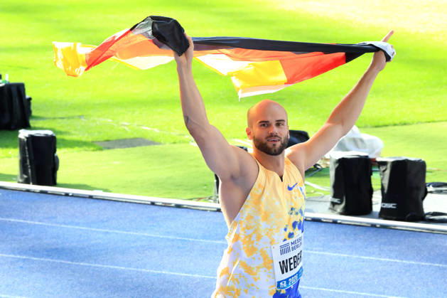 August 30, 2026, Track and Field, GER DEU, Berlin, Germany, ISTAF Javelin Throw, Julian Weber Celebrating, cheering, joy, happiness, happy, positive emotions, Berlin, Berlin Olympic Stadium, Berlin, Germany Copyright: xNordphotox xEnglerx
